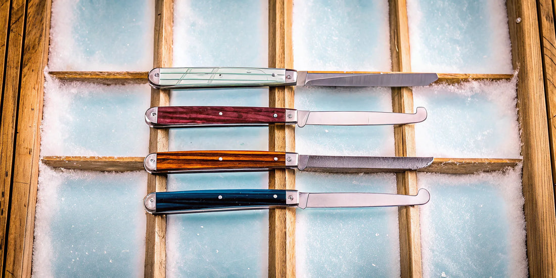 Colorful personalized ice scrapers with custom logos, available with no minimum.