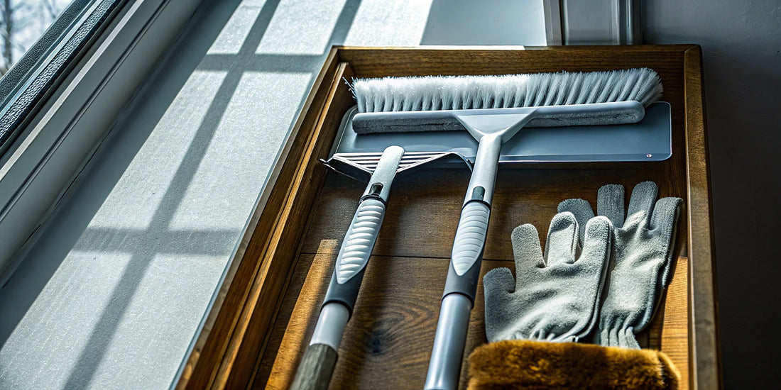 Best ice scraper gift set for cars, including a brush, squeegee, and gloves.