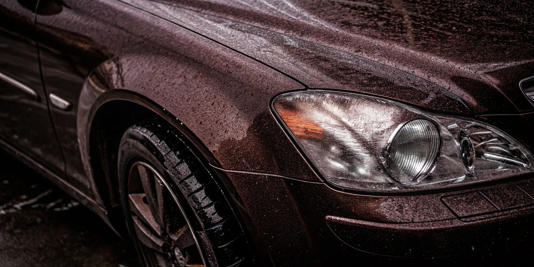 Scratches on a car from a bad snow scraper, a problem the best non-scratch scraper for cars prevents.