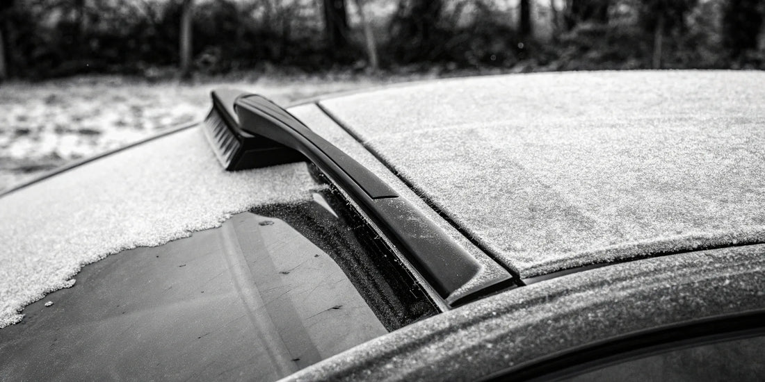 The best ice scraper for a car clearing ice from a frozen windshield.