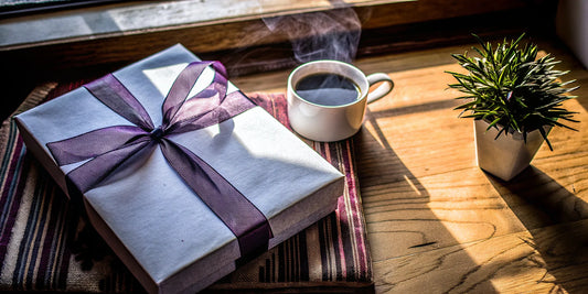 A thoughtful gift box on a desk, one of the best employee gifts for any occasion.