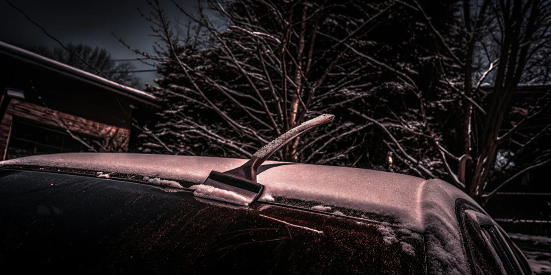 The best snow ice scraper easily removes heavy ice from a car windshield.