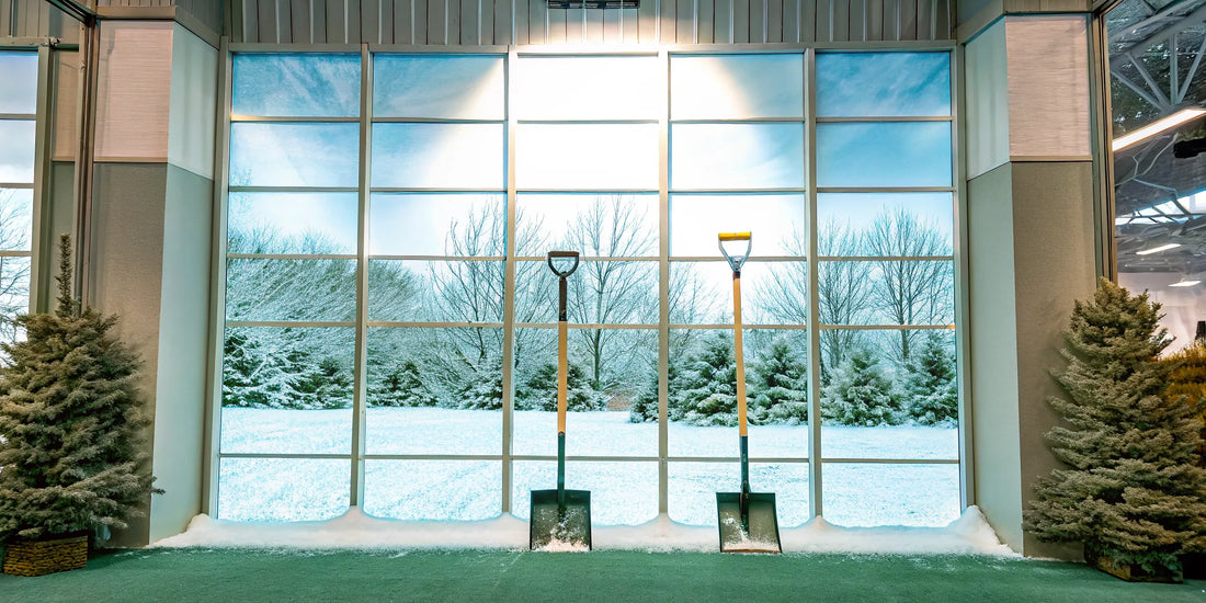 Trade show booth display featuring custom branded ice scrapers as corporate giveaway items for winter markets