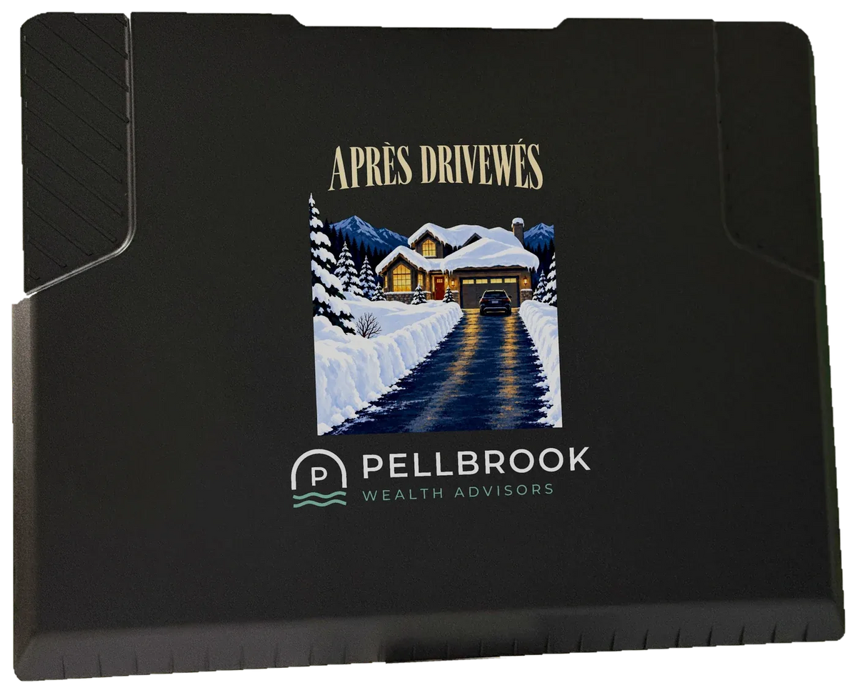 The EDGE with a sample winter design and a small advisor logo under it