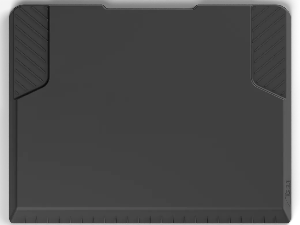 Top view of The EDGE with a sample logo and the QR codes you pick